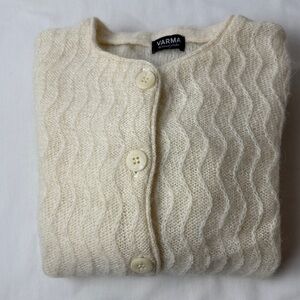 Charming Cream and Gray Cardigan Sweater